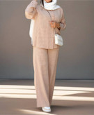 ست شومیز شلوار کرم