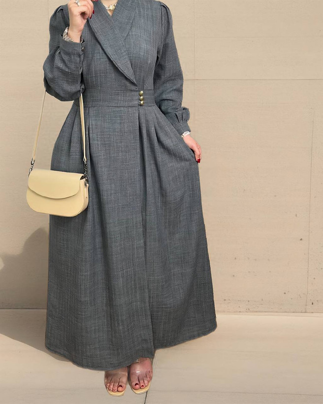 مانتو بلند طوسی