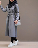 مانتو بلند طوسی