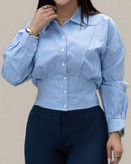 شومیز راه راه آبی