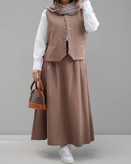 ست جلیقه دامن شکلاتی