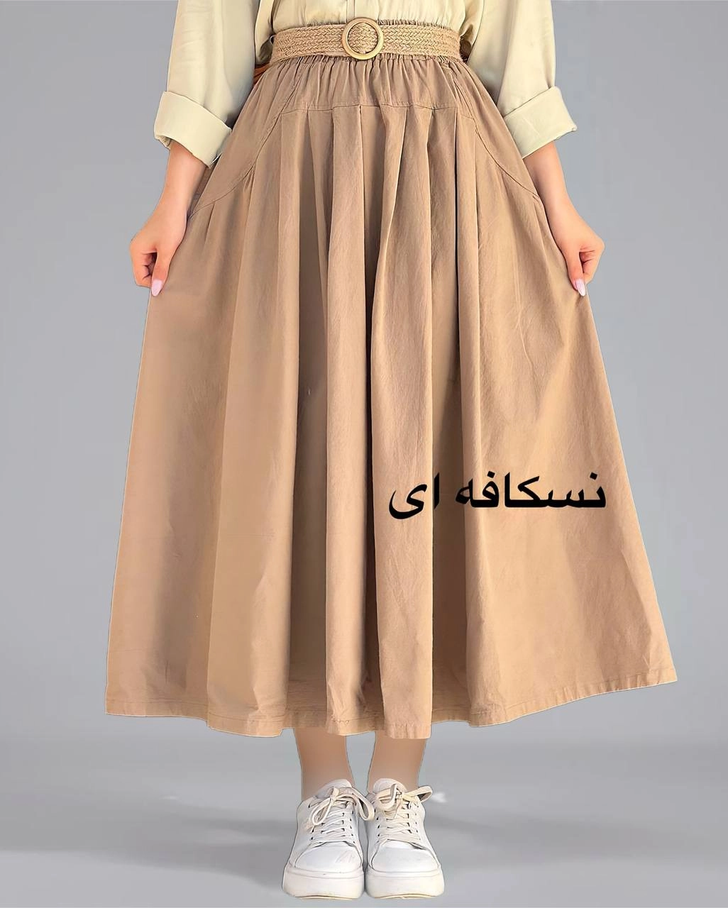 دامن لینن نسکافه ای