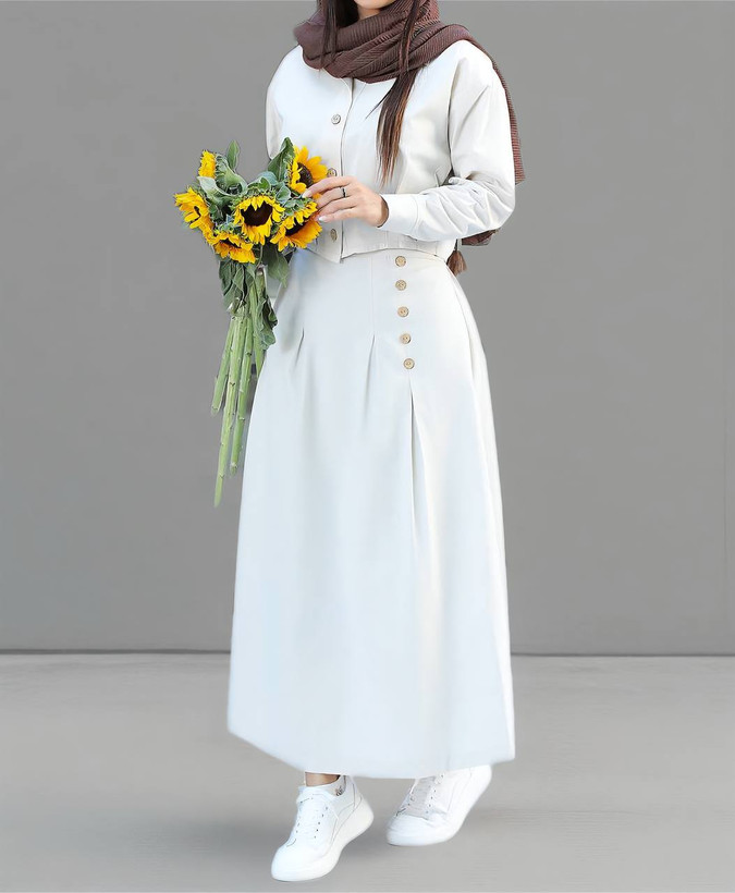 کراپ کت دامن سفید