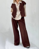 ست جلیقه شلوار قهوهای