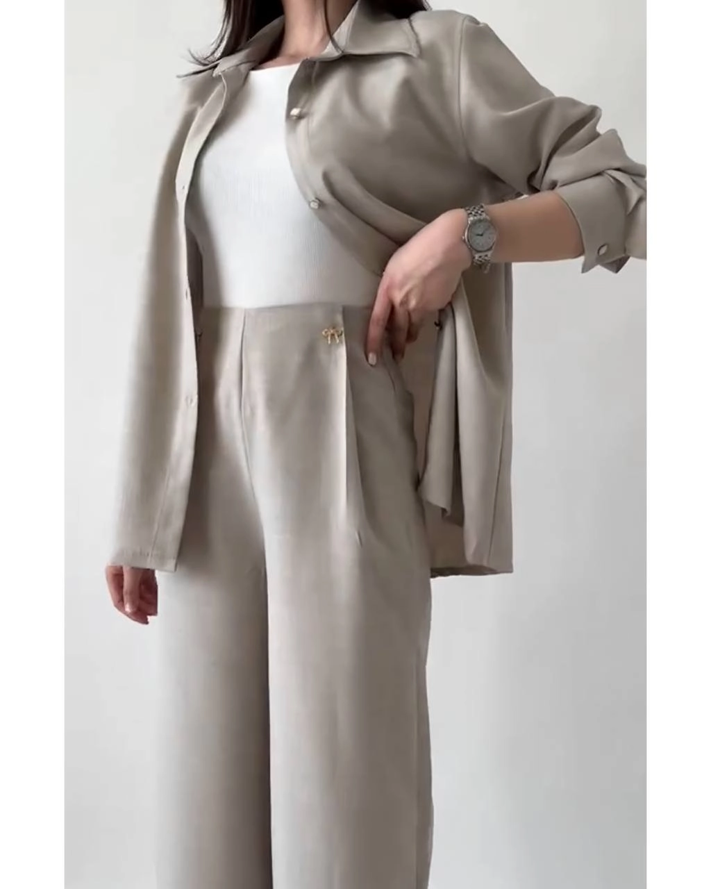 شومیز شلوار طوسی