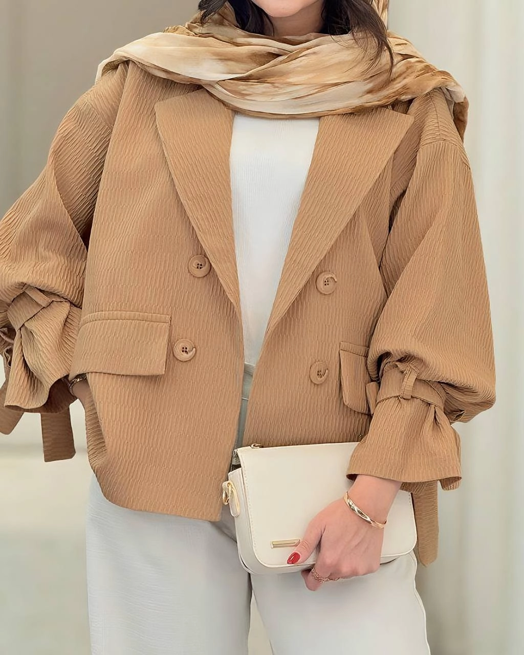 مانتو کت کوتاه قهوه‌ای