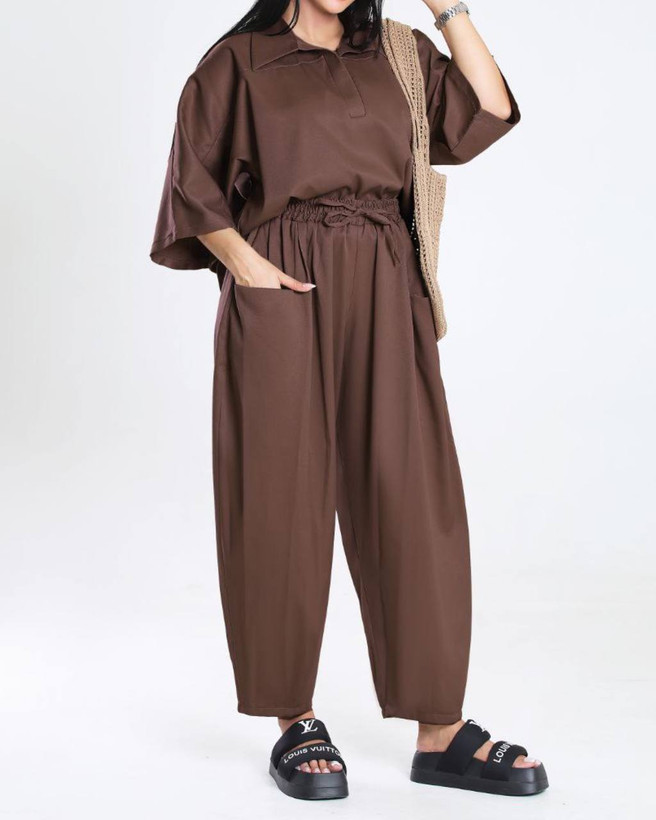 ست بلیز شلوار رنگ شکلاتی